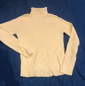 Cream turtleneck knit sweater